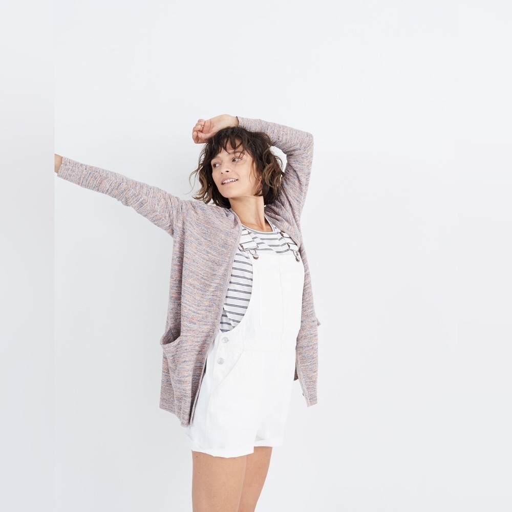 Madewell Marled Summer Ryder Cardigan Sweater in Papaya - Size XS